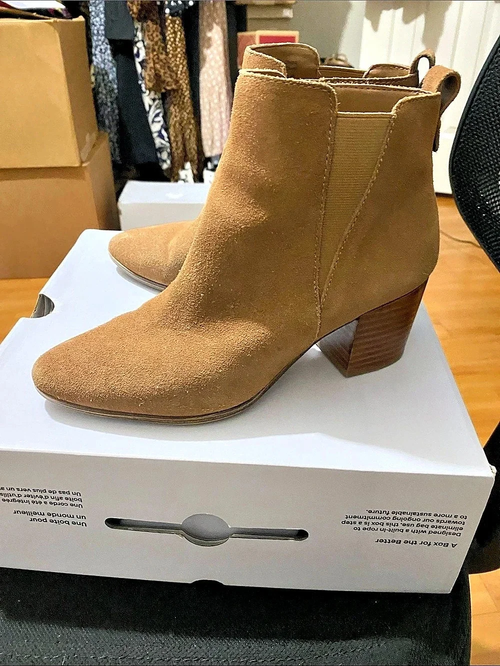 Aldo Ryeland Suede-Look Ankle Boots Brown US 7.5